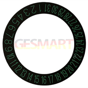 Black Background Green Font Date Disk Wheel for Movement NH35 NH36 Date At 6