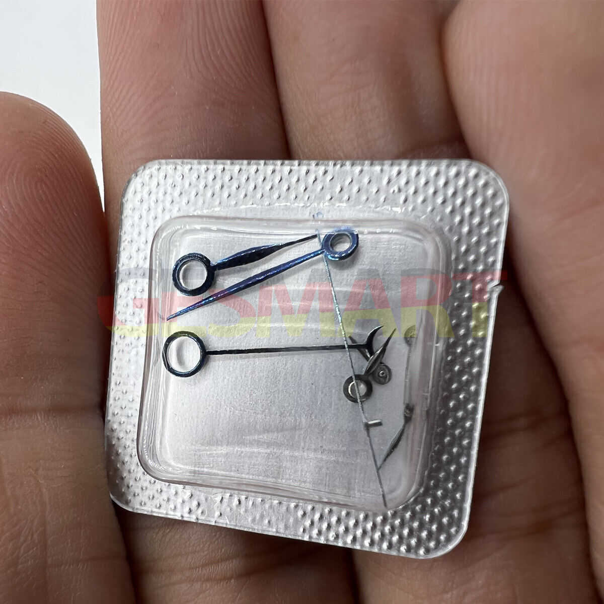 Blue polished watch hands for ETA 7750 7751 movement, no lume, stylish TimeGear replacement.