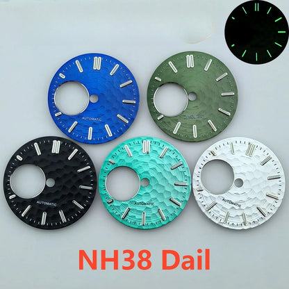 Modified 28.5mm Multicolor Watch Dial Green with Luminous for NH38 Movement