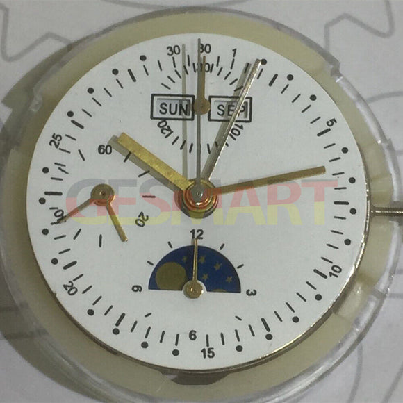 China Made 7750 7751 Automatic Mechanical Movement Small Second@9 Moon Phase@6