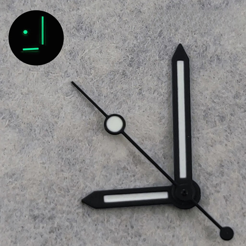 Silver/Black  Watch Hands For NH34 NH35 NH36 NH38 7S26 4R35 4R36 Green Luminous