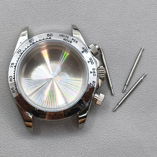 Mens Daytona 40mm Watch Steel Case for Daytona VK63 VK64 Case Fits 20mm Strap