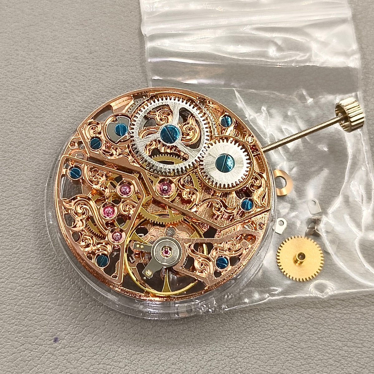 Seagull ST3600 6497 Rose Golden Hollow Carved Mechanical Movement