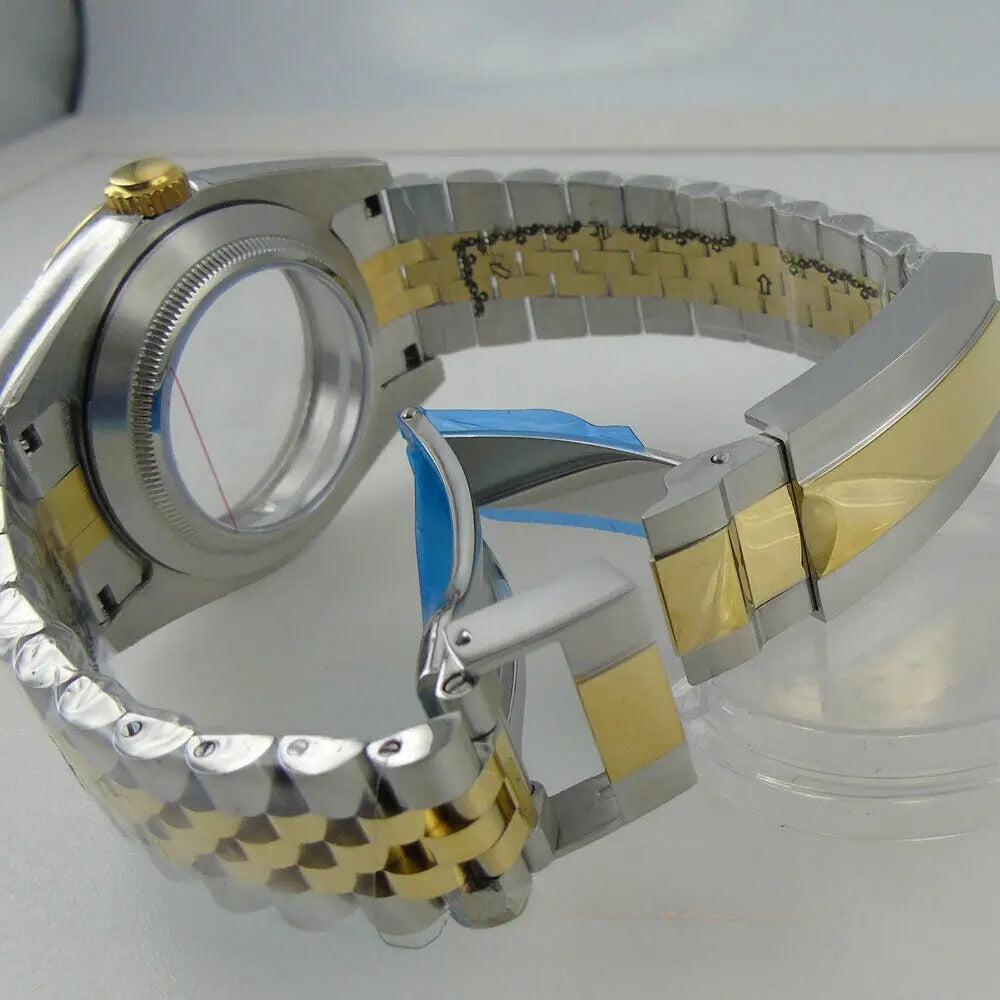 40mm Sapphire Glass two Tone Watch Case fit NH35 NH36 Miyota 8215 ETA 2824 2836