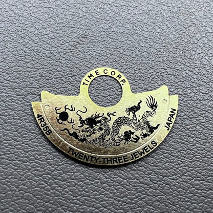 Golden Dragon rotor overlay for NH35 NH36 4R35 watch movement, enhancing style and branding.