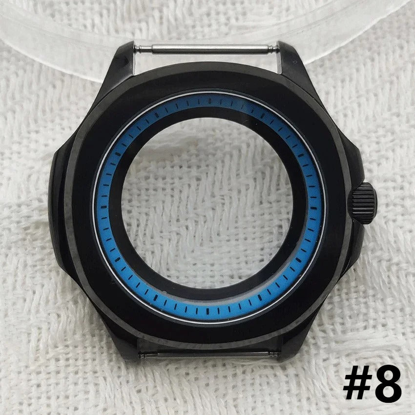 39MM 5ATM Stainless Steel Colorful Ring Sapphire Glass Cover for NH35 NH36 NH70