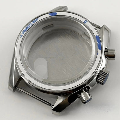 PVD Black 40mm Men's Watches Metal Watch Case For VK63 VK64 for 20mm Strap