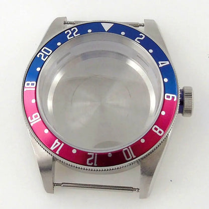 40mm Bliger Solid Steel Sapphire Glass Watch Case Fit For NH35 NH36 Black Bay