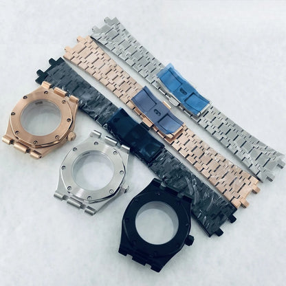41mm AP Fit NH34 NH35 NH36 NH38 NH70 Transparent Back Sapphire Watch Case