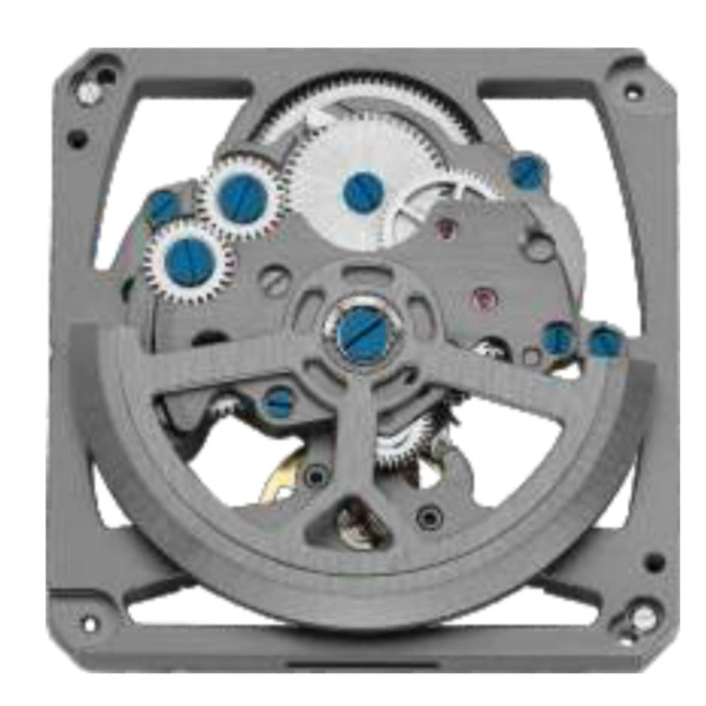 China Made Black 2801-A automatic watch with 3 hands, 25 jewels, showcasing mechanical movement craftsmanship.