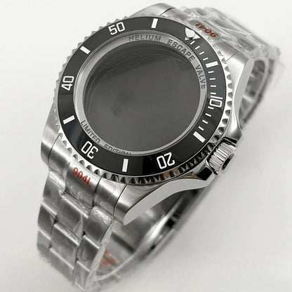 44mm Black Blue GMT Ceramic Bezel Watch Case for Deep SEA for NH34 NH35 NH36
