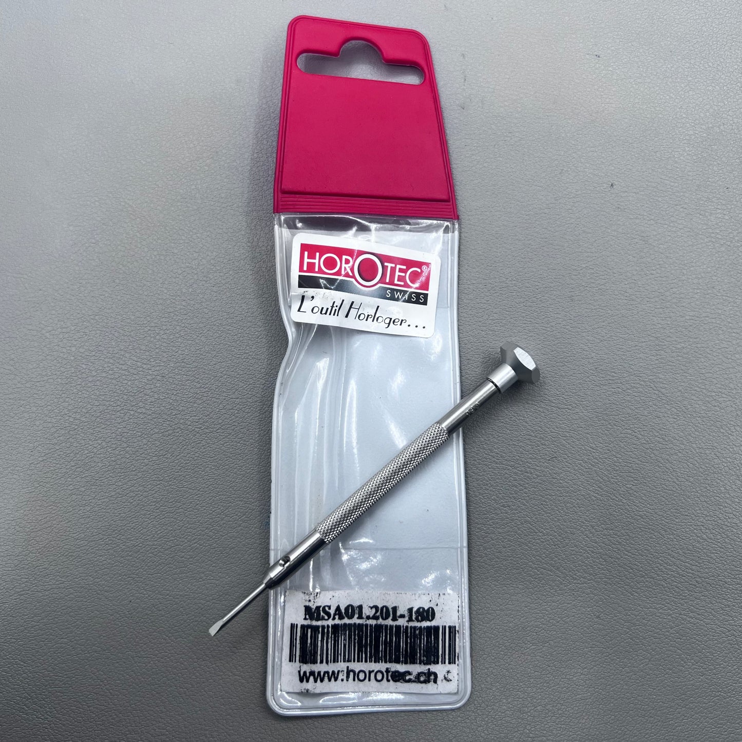 Horotec MSA01-201-180 1.80mm precision screwdriver for watch repair, no spare blades included.