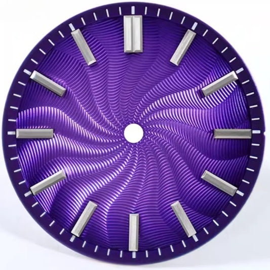 Gradual purple spiral microgroove watch dial 28.5mm for NH35 NH36