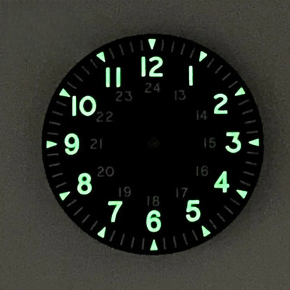33.6mm Luminous Watch Dial Fit For NH35 NH35A Arabic Numerals (Dial+hand)