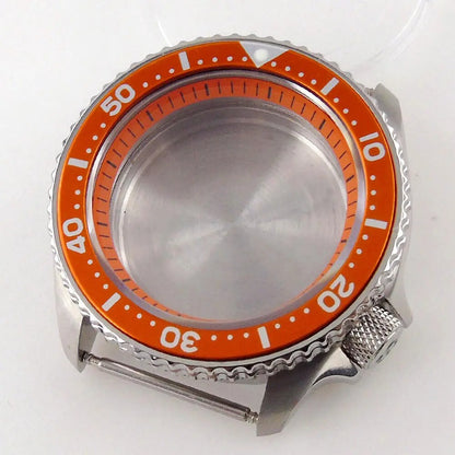 42mm Orange Chapter Ring Watch Case Sapphire Glass fit  NH35 NH36 NH34 SKX007