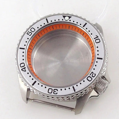 42mm Orange Chapter Ring Watch Case Sapphire Glass fit  NH35 NH36 NH34 SKX007
