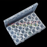 28 Grids 11x17cm Clear Mini Parts Toolbox Box Container Storage Case Hinged Lid