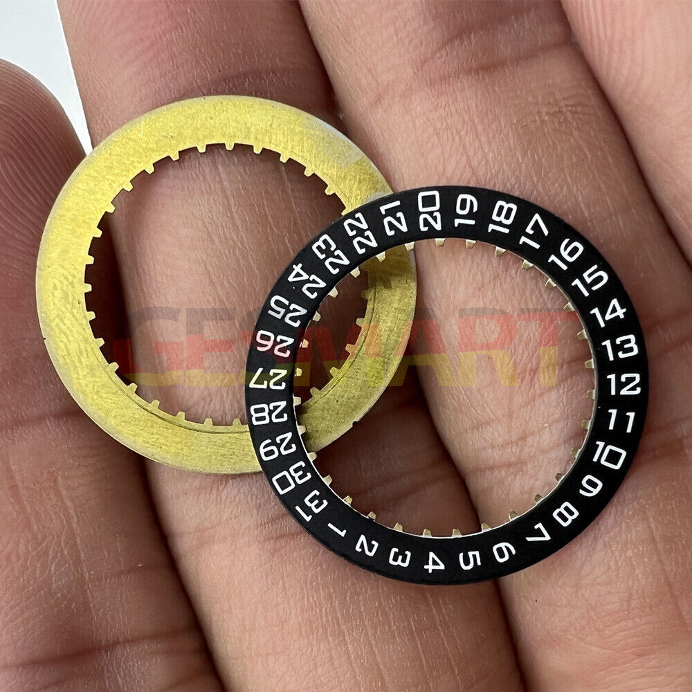Swiss Made black date disk wheel for ETA2824 watch movements, date display at 3 o'clock slot.