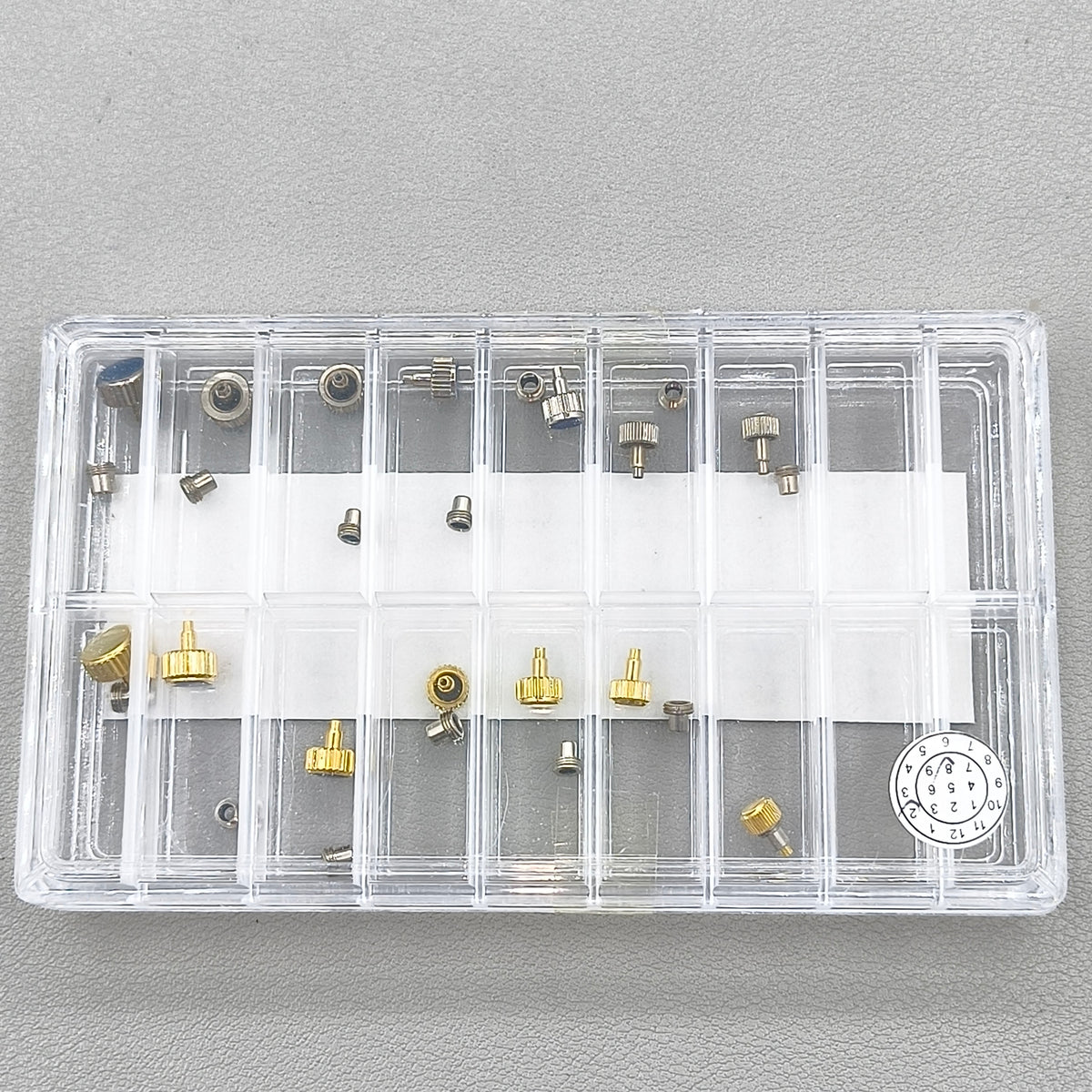 16 PIECES Stainless Steel Watch Crown Silver & Golden Screw on Crown Tube & Gasket