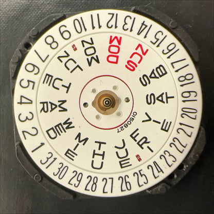 Epson VX33 quartz watch movement with 3 hands and French-English date at 6 o'clock, 3-piece set.