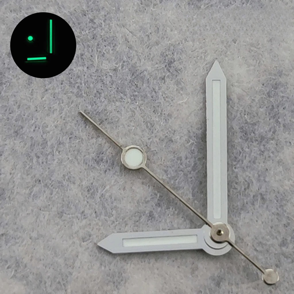 Silver/Black  Watch Hands For NH34 NH35 NH36 NH38 7S26 4R35 4R36 Green Luminous