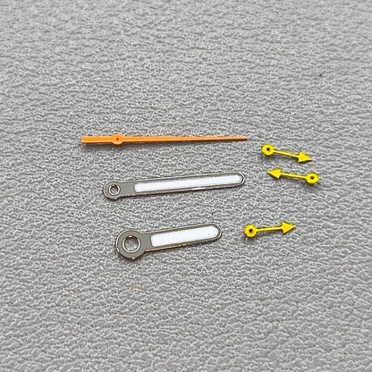 Silver Trim Round Pointed Orange Second Yellow Small Second Watch Hands for OS10 OS60 OS80