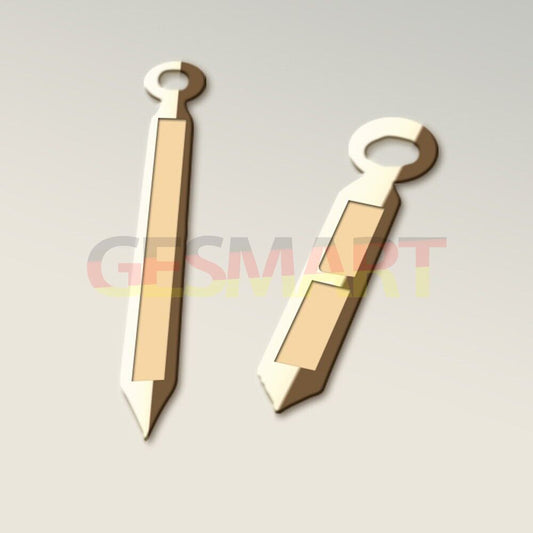 Green lume rose gold watch hands designed for ST3600/ST3620 ETA6497/6498 movement, elegant accessory.