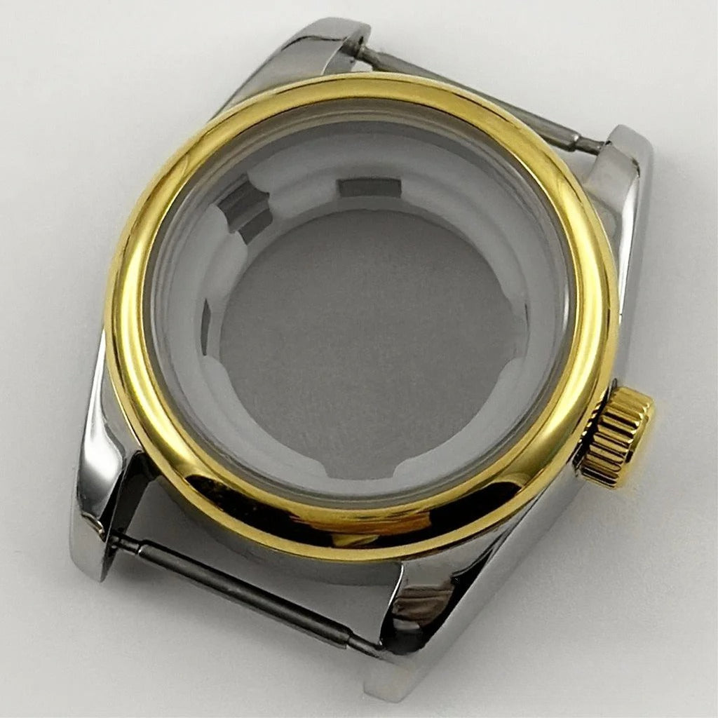 31MM Round Bezel Sapphire Glass Presidential bracelet Watch Case for NH05 NH06