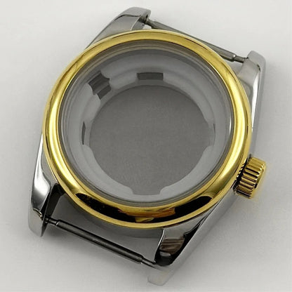 31MM Round Bezel Sapphire Glass Presidential bracelet Watch Case for NH05 NH06