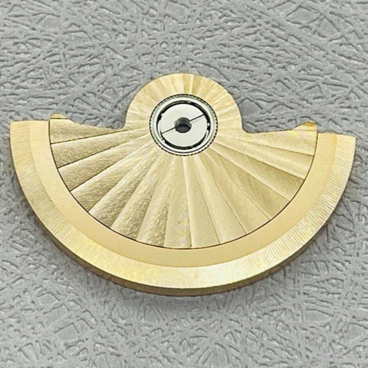 Golden Mod Radioactive Stripe Rotor oscillating weight for NH35 NH36 watch movement, enhancing watch performance.