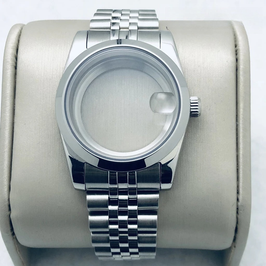 36/40mm Watch Case with Stainless Steel Sapphire Crystal for NH34 NH36 S Crown