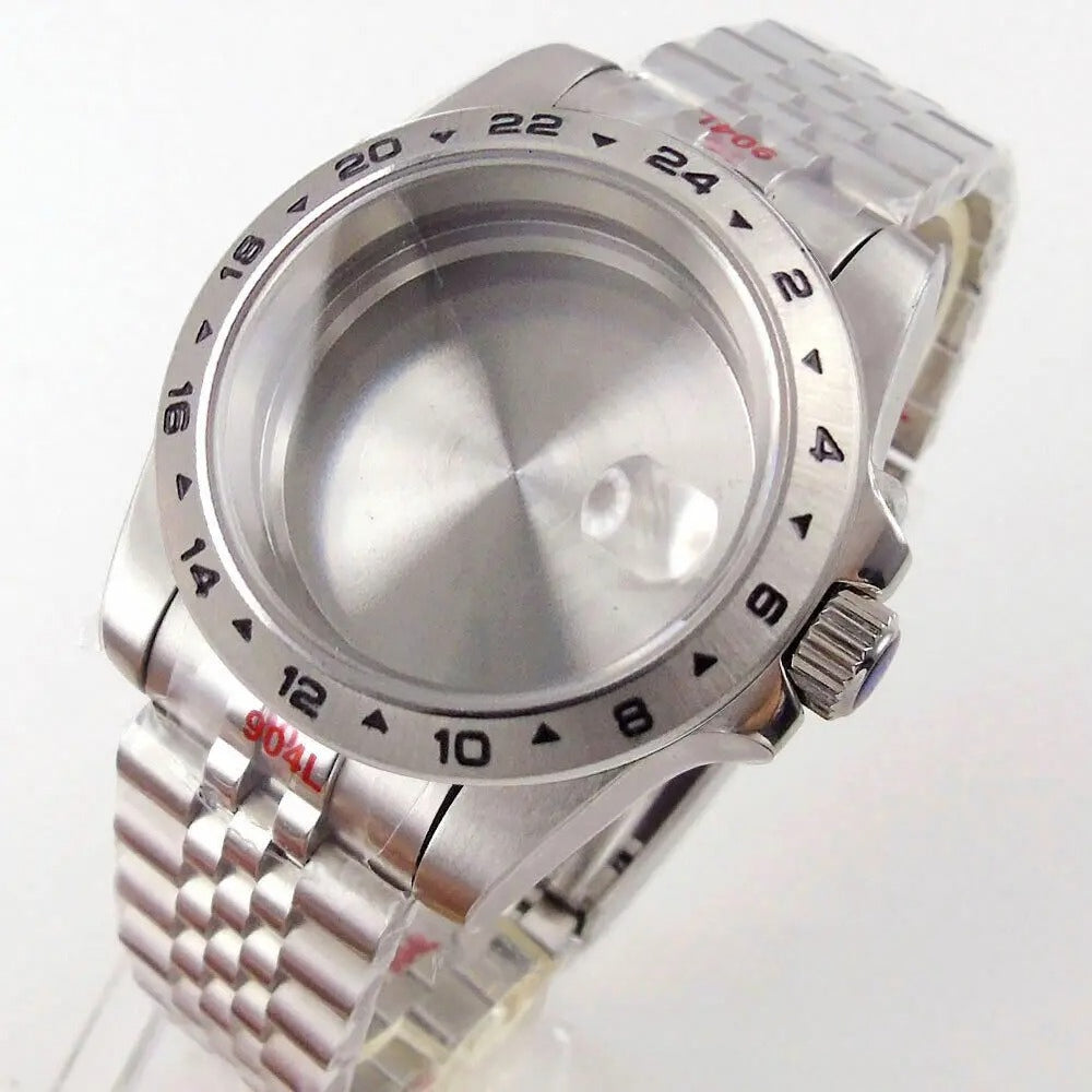 39mm GMT Bezel Sapphire Watch Case Fit NH34/35/36 PT5000 Miyota 8215 2836 2813