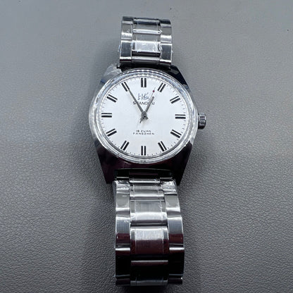 38mm Shanghai Made Manual Mechanical Watch White Dial 3 Hands 19 Jews