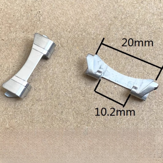 20X10.2mm Silver S/S Curved End Links Spring Bars Bracelet Watch Band Strap#1128