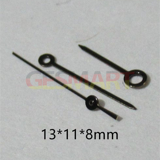 13 mm schwarz lackierter Zeigersatz in Nadelform für Miyota 2035 2115 2105 2305