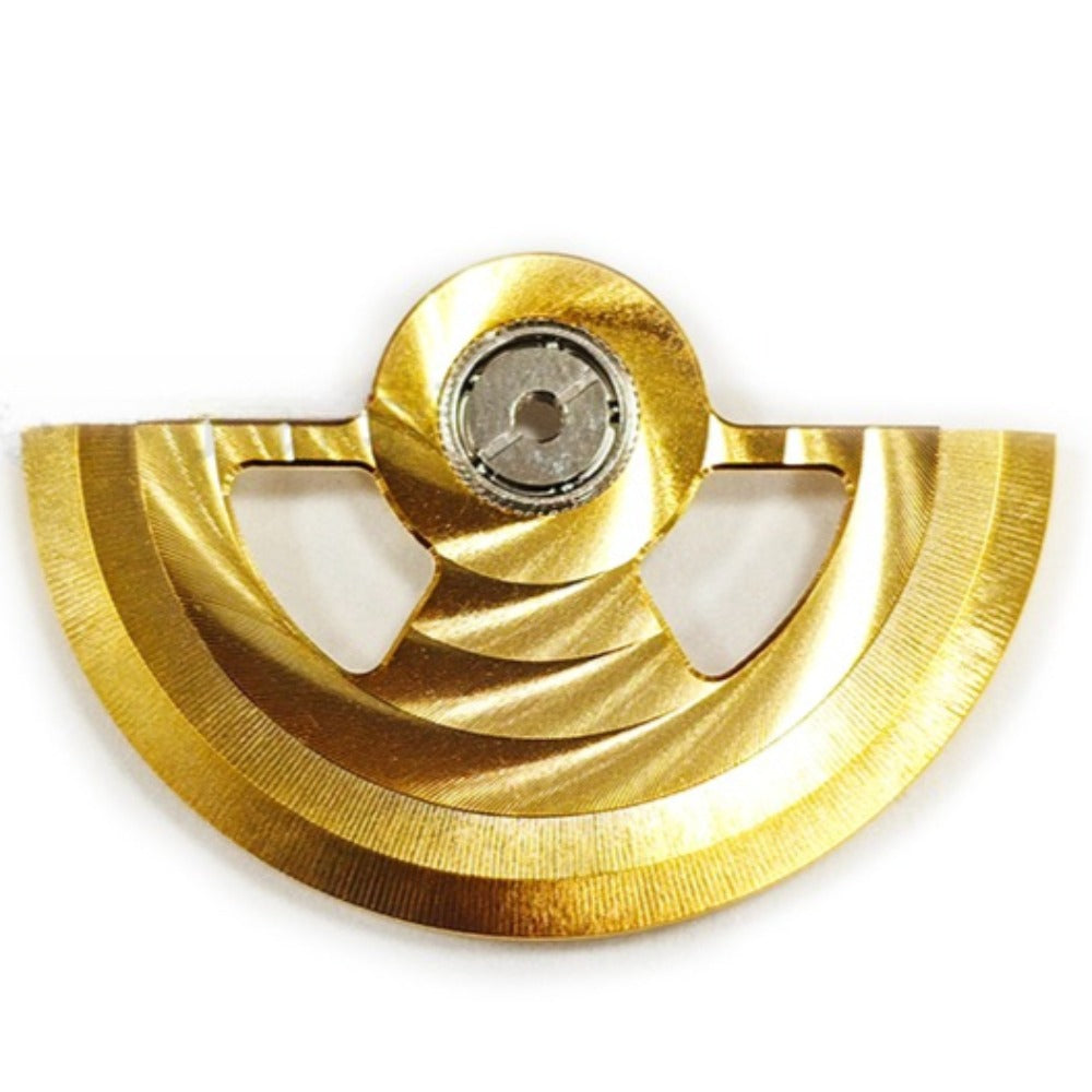 Golden hollow rotor oscillating weight for NH35 NH36 watch movements, enhancing precision and style.