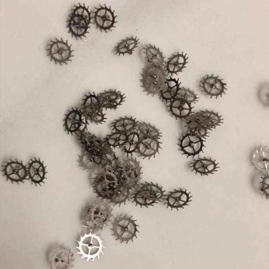 Set of 3 generic escape wheels for 7009 and 7009A watch movements, precise watch repair parts.