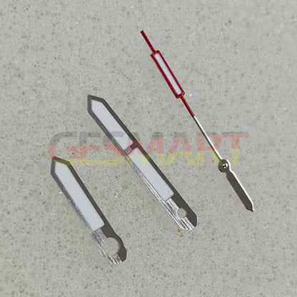 Silver-trimmed green luminous watch hands, Color Block design for NH35/NH36/4R/7S movements.