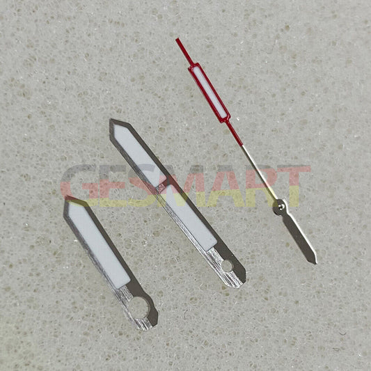 Silver-trimmed green luminous watch hands, Color Block design for NH35/NH36/4R/7S movements.