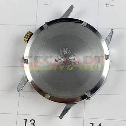 Shanghai Jinji 37mm manual mechanical watch with 17 jewels and shock-resistant gold accents.