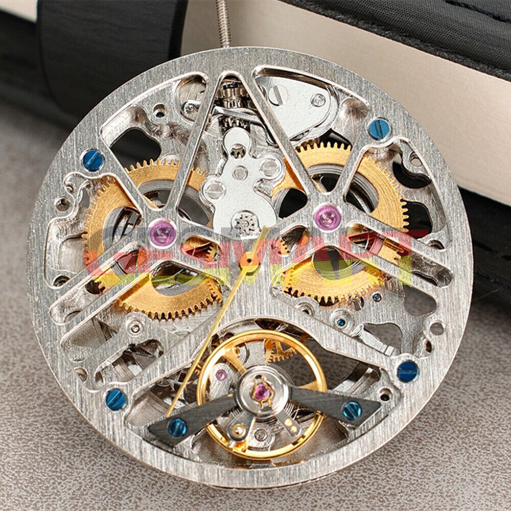 China Made SL1911 silver hollow balance wheel watch movement, automatic mechanical precision for watch repair and assembly.