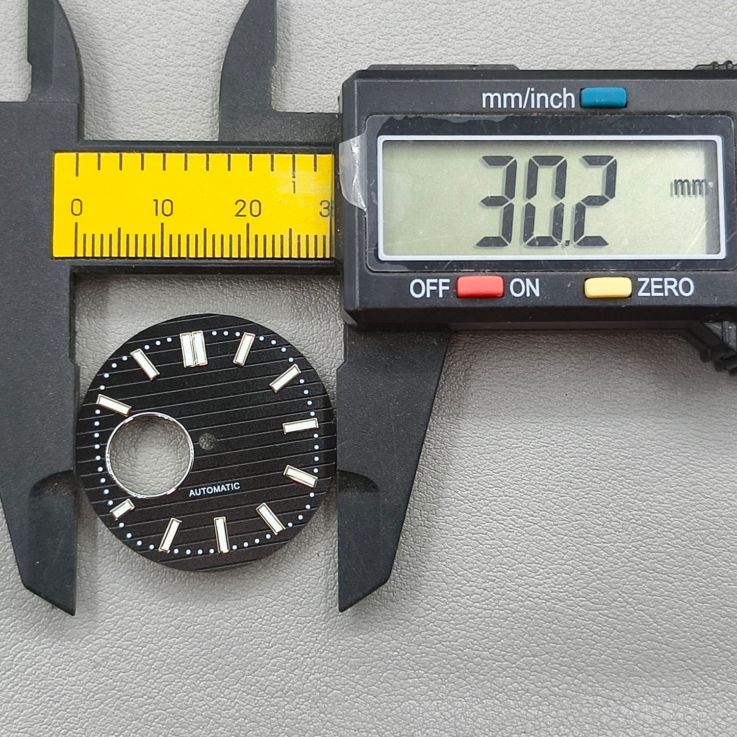 30.2mm Black Watch Dial Green Luminous Suitable for NH38 Movement #JC06
