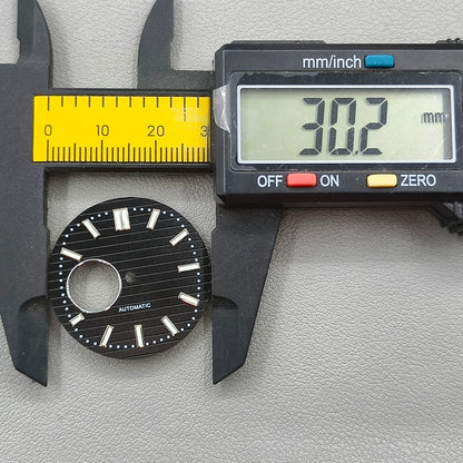 30.2mm Black Watch Dial Green Luminous Suitable for NH38 Movement #JC06