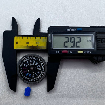 Seiko NH36 NH36A Movement Black Disk Week English font Crown@3.8