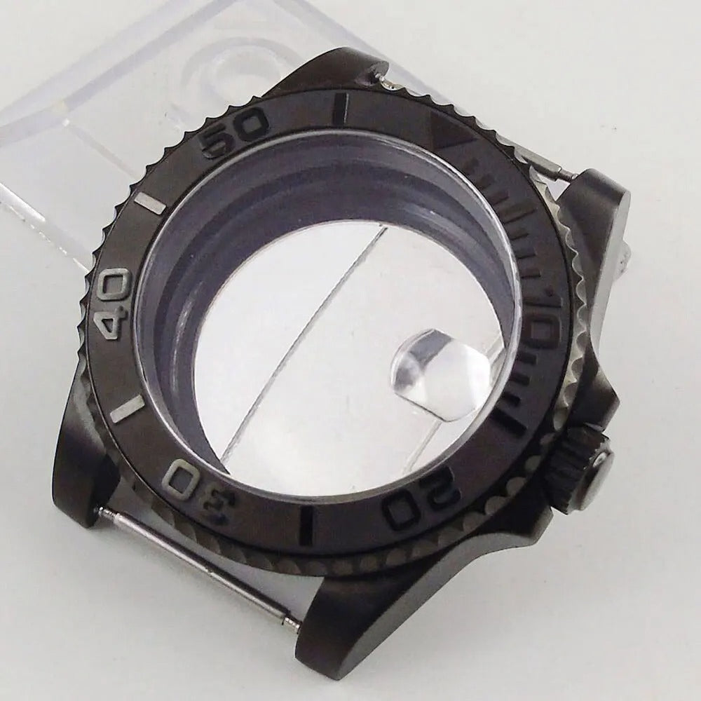 40mm Sapphire Glass Ceramic PVD Watch Case Fit Eta 2824 2836 Miyota NH35 NH36