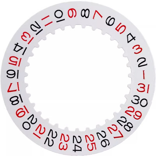 Vintage Red Odd Number White Date Disk Wheel Generic for 3235 3285 Mechanical Movement
