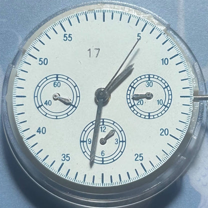 China Made Golden Dandong 7750 mechanical watch accessory featuring small second subdials at 3, 6, and 9 o'clock positions.