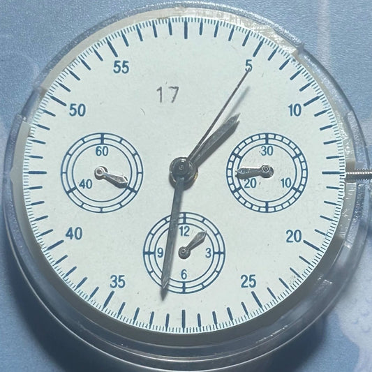 China Made Golden Dandong 7750 mechanical watch accessory featuring small second subdials at 3, 6, and 9 o'clock positions.