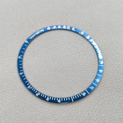 Aluminum Alloy White Font Blue Ring Watch Bezel for Omega Speedmaster