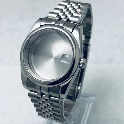 36/40mm Steel Watch Case Sapphire For NH34 NH35 NH36 ETA2824 PT5000 S Crown